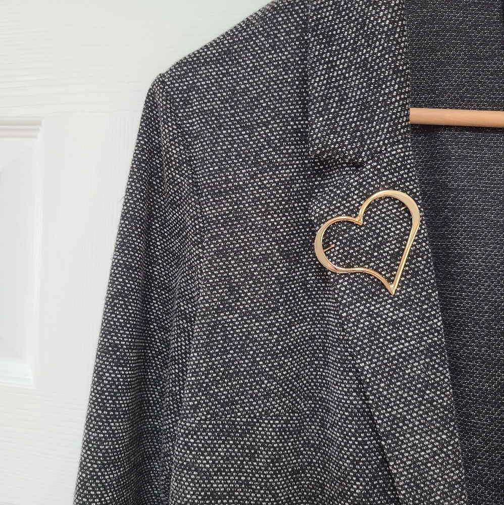 Vintage Gold Heart Pin Brooch